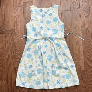 Charming Floral Kids Dress in Blue and White